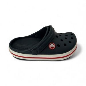 NWT Crocs Crocband Clogs Navy with Red White Stripe Unisex Toddler Size 9